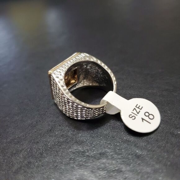 **Final Sale** Two tone square rhinestone ring size 7 - Picture 3 of 8